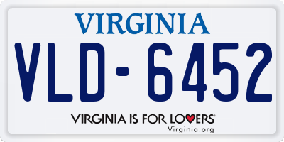 VA license plate VLD6452