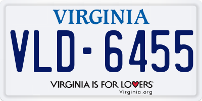 VA license plate VLD6455