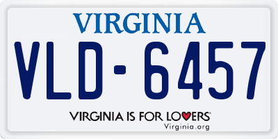 VA license plate VLD6457
