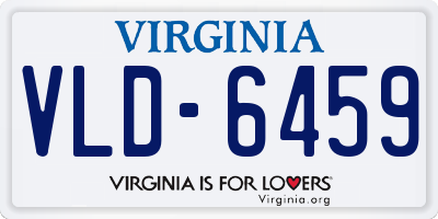 VA license plate VLD6459