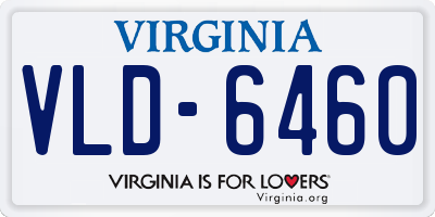 VA license plate VLD6460