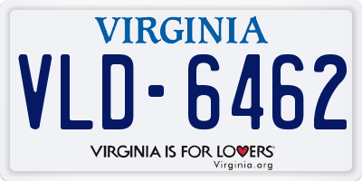 VA license plate VLD6462