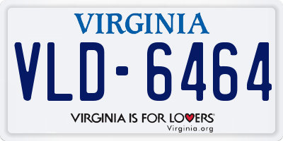 VA license plate VLD6464