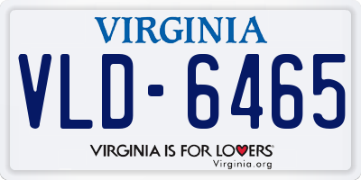VA license plate VLD6465