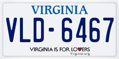 VA license plate VLD6467