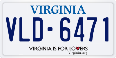 VA license plate VLD6471