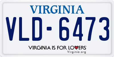 VA license plate VLD6473