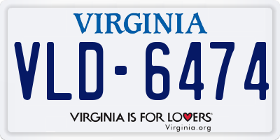 VA license plate VLD6474