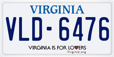 VA license plate VLD6476
