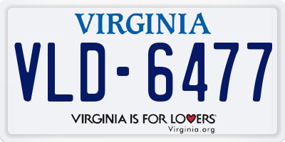 VA license plate VLD6477