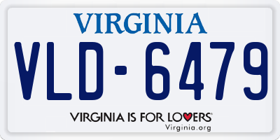 VA license plate VLD6479