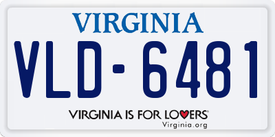 VA license plate VLD6481
