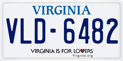 VA license plate VLD6482