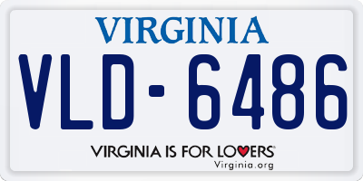 VA license plate VLD6486