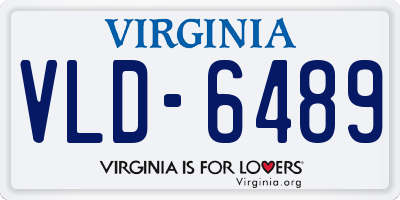 VA license plate VLD6489