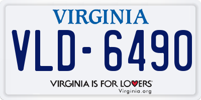VA license plate VLD6490