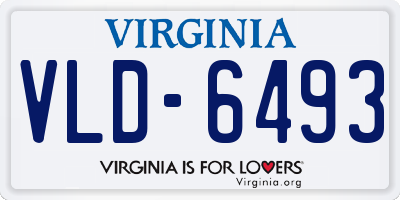 VA license plate VLD6493