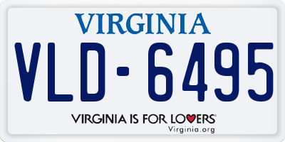 VA license plate VLD6495