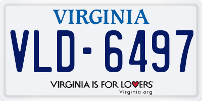 VA license plate VLD6497