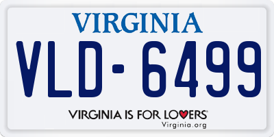 VA license plate VLD6499