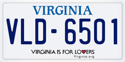 VA license plate VLD6501