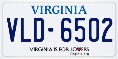 VA license plate VLD6502
