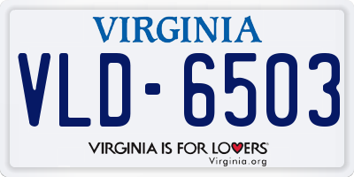 VA license plate VLD6503