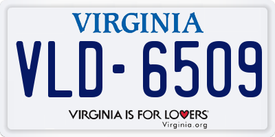 VA license plate VLD6509