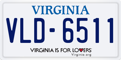 VA license plate VLD6511