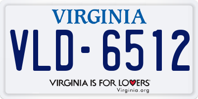 VA license plate VLD6512