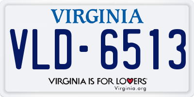VA license plate VLD6513