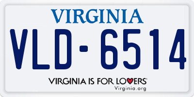 VA license plate VLD6514