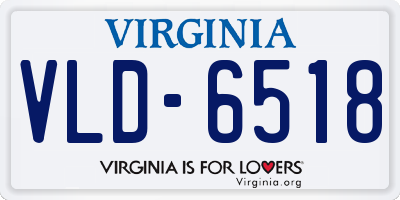 VA license plate VLD6518