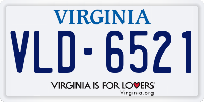 VA license plate VLD6521