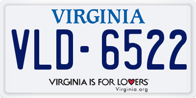 VA license plate VLD6522