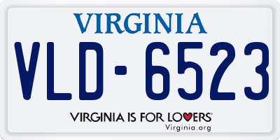 VA license plate VLD6523
