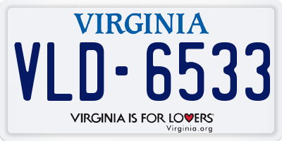 VA license plate VLD6533