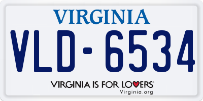 VA license plate VLD6534