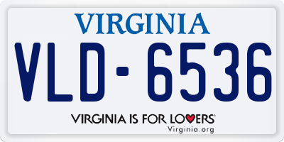 VA license plate VLD6536