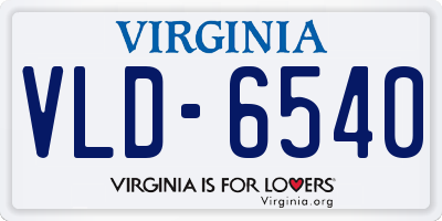 VA license plate VLD6540