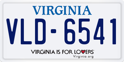 VA license plate VLD6541