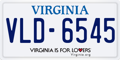 VA license plate VLD6545