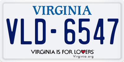 VA license plate VLD6547