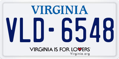 VA license plate VLD6548