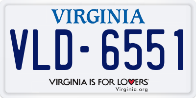 VA license plate VLD6551