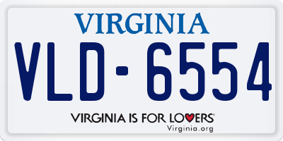 VA license plate VLD6554