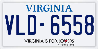 VA license plate VLD6558