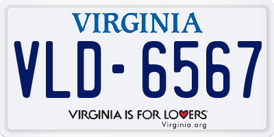 VA license plate VLD6567