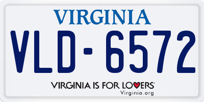 VA license plate VLD6572