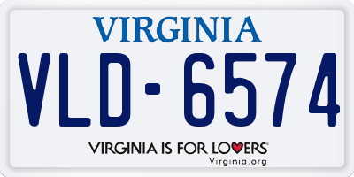VA license plate VLD6574